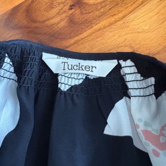 Tucker Classic Silk Blouse - Shadow Flowers - Women's Top, ECU - Picture 13 of 14